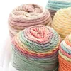 Fine Quality 100g/ball Space Dye Rainbow Color Cotton Blended Yarn Beautiful Soft Hand Knitting Thread For Blanket Pillow Scarf