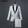 Formele Mannen Past Blue Black Crystals Blazers Musical Vocal Concert Singer Chorus Performance Costume Wedding Master Prom Compere Stage Pak