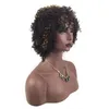 Moda Sexy mulheres corte perucas sintéticas cabelo curto Curly preto perucas para América África mulheres negras