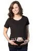 Piękny letni ciążowy ciąża t shirt kobiety Cartoon Tee Baby Print Graping Ciężarne ubrania Śmieszna koszulka