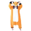 Volwassenen Animal Costume Cartoon Kigurumi Bat Tiger Cat Bear Cow Dog Sika Deer Fox Giraffe Koala Pluto Lemur Wortel Duck Clothes voor Halloween