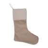 canvas christmas gift bags 1218inch canvas xmas stocking large size plain burlap decorative socks bag 7 colors dhl