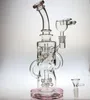 hot 11.5"FTK thick glass recyclers oil rigs water pipes hollow out design bong with seed of life perc 14.4mm joint