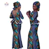 Conjunto de falda de dos piezas de estilo africano 2019, ropa elegante Dashiki con volantes, Top corto Sexy y falda, conjuntos de mujer para boda WY1057