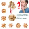 IQ Brain Teaser Kong Ming Lock 3D Madera Enclavamiento Rompecabezas Juego de Puzzles Para Adultos Niños OOA3961