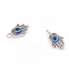 50Pcs Turkish Hamsa Hand Blue Evil Eye Charms pendant For Jewelry Making findings 19x12mm