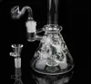 Neueste Glasbongs Becherglas Wasserpfeife Glasrecycler Bong Vogelkäfig Reifen Perc Glas Recycle Bohrinsel 14mm Gelenk