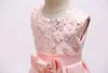 2018 enfants rose perlage Fleurs Princesse Robes de fête Vêtements enfants filles bébé Robe élégante enfant en bas âge Robe de mariée fleur pour 100-150cm