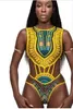 Bikini Artı Boyutu Mayo Kadınlar Afrika Dijital Kabile Kaftan Mayo Baskı Tek Parça Bikini Bandaj Seksi Moda Bikiniler Mayo 3757