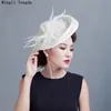 2018 Nouveau Vintage Femmes Chapeau Ivory Bridal Chapeaux Femmes Chapeaux pour la fête Mariage de mariée avec Pertes Fleurs Accessoires de mariage Mingli Tengda