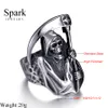 Vintage Punk stijl Grim Reaper Skull Ring roestvrij staal nooit vervagen hoog gepolijst Biker Ring voor mannen cadeau Bijoux