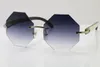 High-end Brand Rimless Optical Unisex Hot Solglasögon Godkvalitet Vit Inside Black Buffalo Horn Trimming Lens Solglasögon 4189706