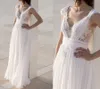 Laço branco ou marfim formal uma linha de vestidos de noiva de praia com decote em v simples barato vestido de noiva ocasião especial da dama de honra vestido de festa 17wed132