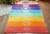 Serviette de plage arc-en-ciel 100% coton, tapisserie de haute qualité, tapis de Yoga, motif coloré, vente en gros, 75x150 cm