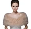 Mode luxueux femmes véritable autruche plume fourrure mariée mariage châle/Cape//Pashmina/y chaud dame manteau 2087106