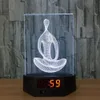 Modelos de yoga Ilusión 3D Luces nocturnas LED 7 Cambio de color Lámpara de escritorio Decoración para el hogar # R42