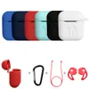 13 Färger 3in1 Non-Slip Silikon Tjockad Skydd Earphones Pouch Skyddande hud Anti-Lost Wire Eartips Wireless Earphone Väska till AirPod