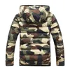 Gros-Mens Camouflage Vestes Hiver Hoodies réversible Double Face Vêtements Slim Vestes À Capuchon Manteaux Armée Vert / Rouge / Bleu 3XL