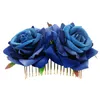 MOQ: 10 PCS Mulheres Clipe De Flores De Casamento Grampos de cabelo Sexy Big Rose Florals Cocar de Noiva Acessórios Para o Cabelo Para A Praia Decorações