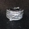 2018 nya ankomst lyx smycken 925 sterling silver varumärke desgin white topaz cz diamant ädelstenar kvinnor söt bröllop band finger ring gåva