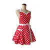 Miljövänlig Sweetheart Polka Dot Retro Kök Förkläde Kvinna Bomull Matlagning Salong Avental de Cozinha Divertido Pinafore Förkläde Klänning