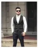 2021 Modest Cinzento Novo Noivo do Noivo Coletes Lãs Único Breasted Herringbone Tweed Coletes Groomsmen Vest Mens Terno Coletes Coletes Custom Feito