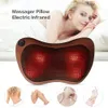 Almohada masajeadora corporal eléctrica con calefacción infrarroja para amasar cuello, hombros, espalda, masaje corporal, masajeador de doble uso para el hogar y el coche