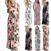 Kleider Frauen Böhmen Blumenkleid Sommer Maxikleid Drucken Lange Freizeitkleider Mode Sexy Schlank Bodycon Strand Party Kleid Bekleidung Hot B4013