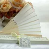 Luxueux éventail en soie, boîte en papier, meilleurs cadeaux de mariage, cadeaux de fête, blanc, rose, beige, noir