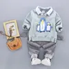 Conjuntos de roupas infantis para meninos pinguim, camiseta e calças de manga comprida para crianças de 04 anos, trajes de treino 7625269