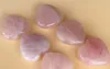 RoseAura Natural Heart-Shaped Rose Quartz Crystal - Love Healing Gemstones for Lover Gifts, Carved Palm Stones