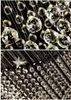 Luxury LED Spiral Crystal Chandelier Lighting Raindrop Staircase Crystals Ceiling Light Fixtures with Stars for Stairs Living room