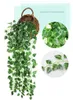 Groene kunstmatige nep opknoping wijnstok plant bladeren gebladerte bloem garland home garden muur hangingdecoration klimop vinesuppries