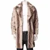 Lange Faux Bontjas Mannen Winter Faux Fur Jas Heren Punk Parka Jassen Volledige Lengte Lederen Overjassen Mannelijke Jas manteau Plus Size