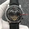 Orologio automatico da uomo in acciaio inossidabile da uomo meccanico in pelle marrone di alta qualità Orologio sportivo da uomo con carica automatica Orologio da polso maschile tourbillon