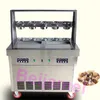 BEIJAMEI Thai fried ice cream roll machine 35 cm pan with 10 toppings commercial ice cream yogurt juice roll maker