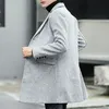 Kewlstyle Men's coat winter jacket long sleeve single breasted mens peacoat wool Asian size windbreaker abrigo hombre TR081