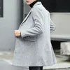 Kewlstyle herenjas winterjas met lange mouwen met één borsten heren peacoat wol Aziatische grootte windscheper Abrigo hombre tr081