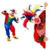 Funny Clown Hat Nose Costume For Halloween and Fancy Dress Party Clown Performance Props With Bell Multicolor