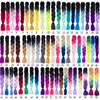 Ombre Kanekalon Intrecciare le estensioni dei capelli 24 pollici 100 g / pacco Trecce jumbo lunghe Crochet Hair Bulk Viola Rosa Grigio Blu Rosso Estensioni dei capelli