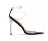 Korsbundna höga klackar Kvinnor Sandaler Transparent PVC Ankle StarP Women Shoes Open Toe Rensa Stiletto Heels Kvinnor Pumpar