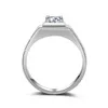 Luxury Fashion Jewelry Solitaire Men ring 1ct Diamond 925 Sterling silver Emgagement Wedding Band Ring for men
