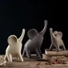 Minimalist ceramic elephant statue family home decor crafts room decoration ceramic handicraft porcelain animal figurine