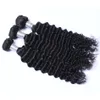 Deep Wave Human Hair 3 4 Bundles Indian Unprocessed Virgin Weaving for Black Women Natural Color Double Weft