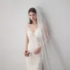 New Long Bridal Veil With Cut Edge Two Tiers Tulle Hotselling Wedding Veil Cathedral Length BW-V615