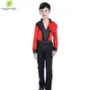 Jongen Moderne Latin Dans Kleren Set Mens Ballroom Shirt Competition Dansende Kleren Rode Tango Oefenen Overhemd en Broek