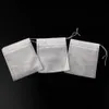 100 stks / partij Nonwovens Musine Trekkoord Herbruikbare Tassen 8x10cm voor kruiden Kruiden Coffee Soaps Mayitr Home Supplies