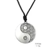 Drop Zilver Goudkleur Ronde Vorm Bloem van het Leven Hanger Religieuze Yin Yang Ketting Vrouwen Sieraden Kerstcadeaus7436054