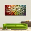 Tuval palet bıçağı üzerinde yeni modern yağlı boya renkli büyük çiçekler resimler ev oturma odası dekor duvar sanatı 7917614