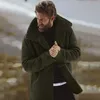 Erkek Kış Ceket Vintage Erkekler Deri Ceketler Kürk Ceket Faux Kahverengi Motosiklet Bombacı Shearling Düğmesi